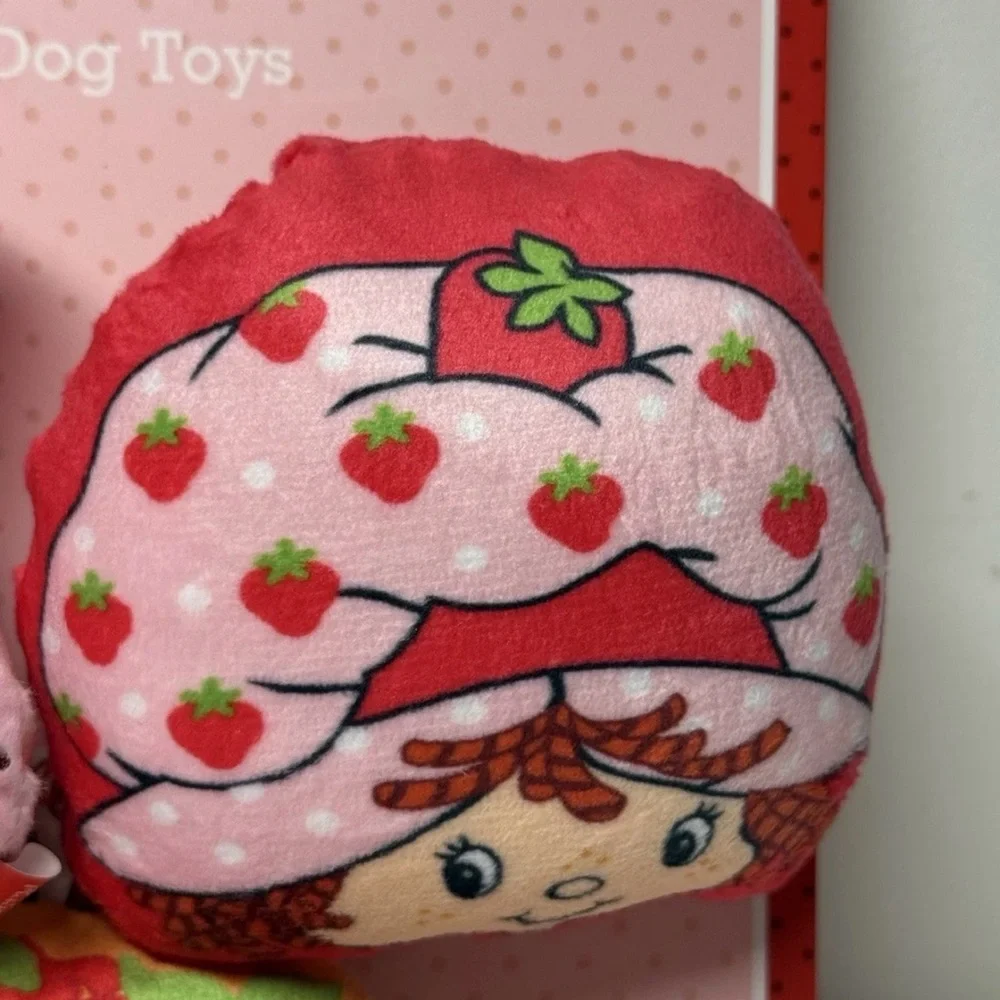 Strawberry Shortcake Dog Toys 3pk Stuffed With Squeaker